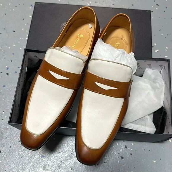 Carrucci Leather Brown Men’s Oxford Loafers Shoes, size 9.5 - Picture 3 of 8